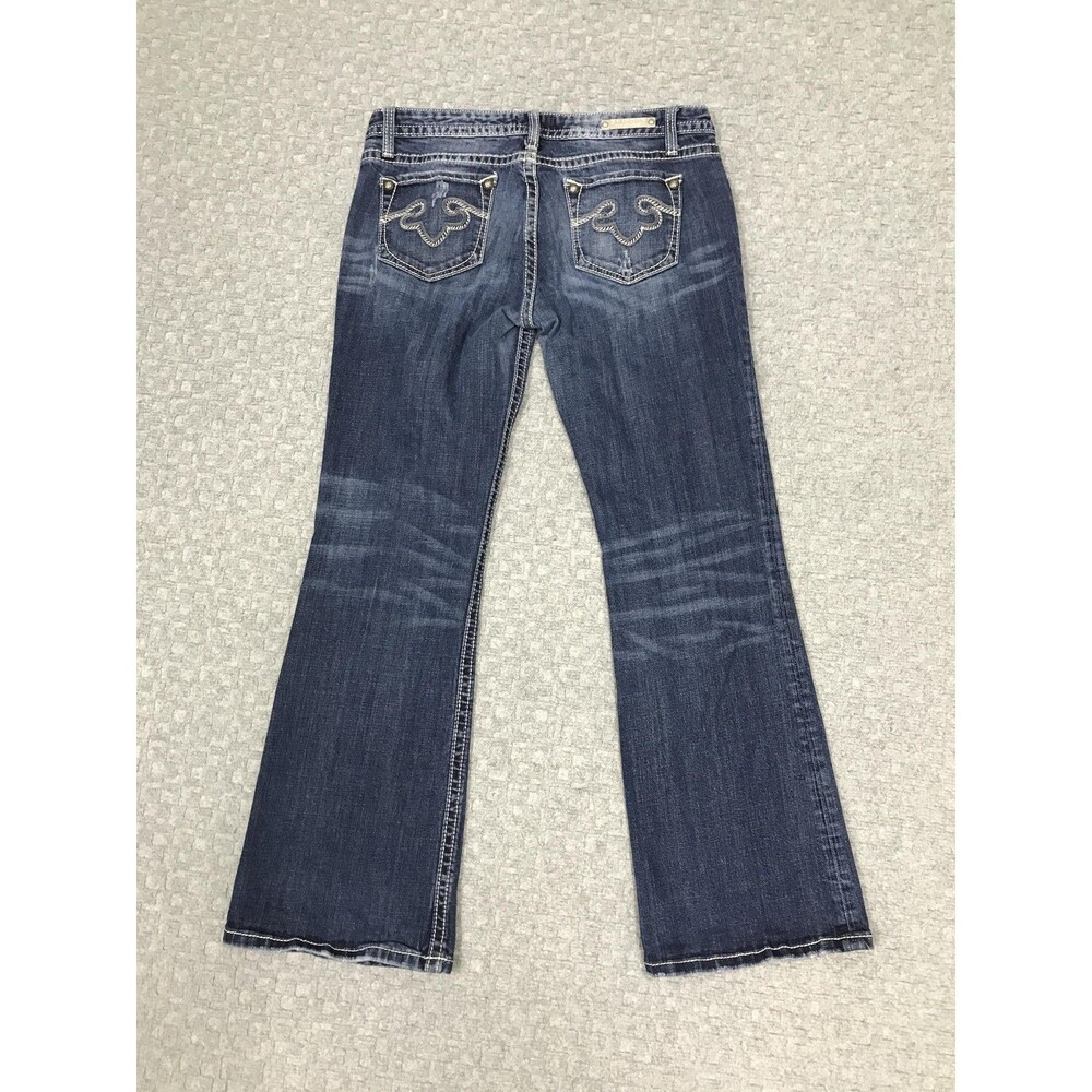 Express ReRock Boot Jeans Womens 10 Blue Med Wash Low Rise Stretch 32x31.5
